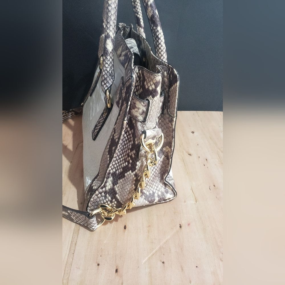 Michael Kors Hamilton Crocco Embossed Python Leather Bag - Picture 8 of 15